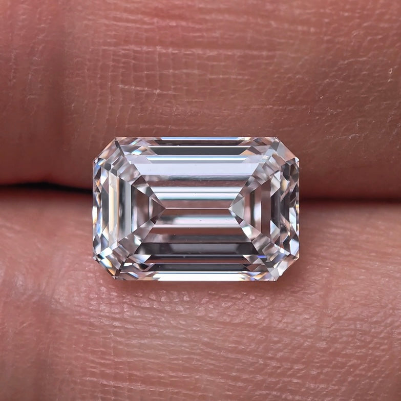 3.08ct Rectangle Emerald Cut Lab Diamond | Diamond Loose Gemstone, Custom Accept
