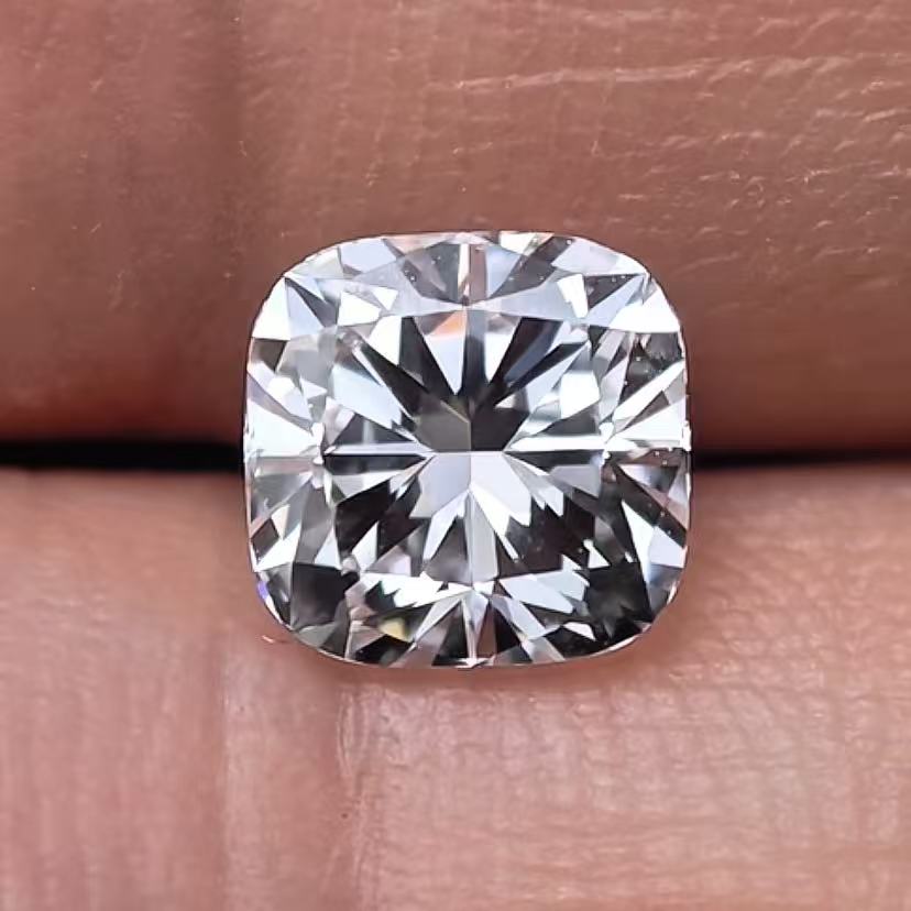 1.08ct Square Cushion Briiliant Cut Lab Diamond | Diamond Loose Gemstone, Custom Accept