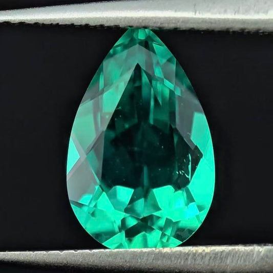 1.874ct Pear Lab Coumbia Emerald | Lab Coumbia Emerald , Custom Accept
