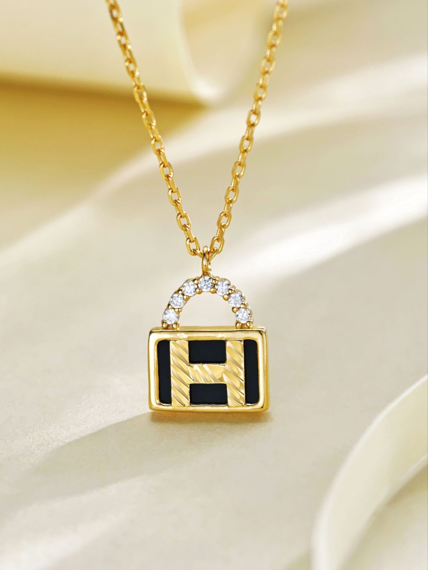 Fashion Bag Shape Necklace Gold-Plated S925 Necklace, Custom Available