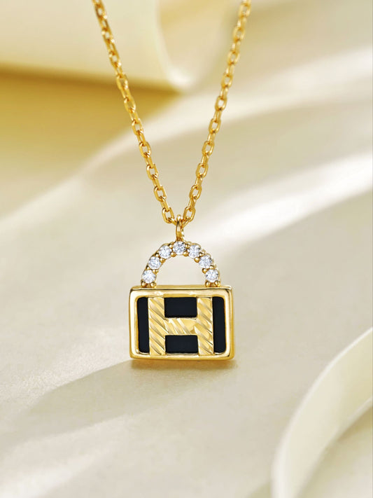 Fashion Bag Shape Necklace Gold-Plated S925 Necklace, Custom Available