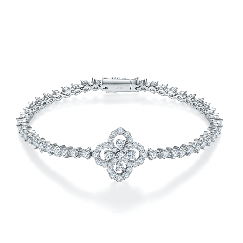 Mossanite Bracelet |White Gold-Plated S925 Silver, Custom Available