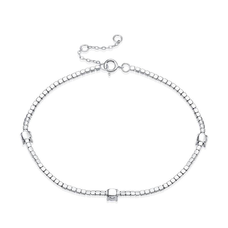0.3Ct Round Mossanite S925 Tennis Bracelet| White Gold-Plated S925 Silver, Custom Available