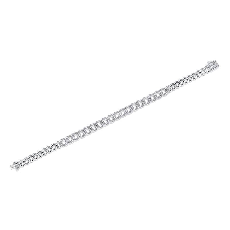 1.44Ct Round Mossanite Bracelet | White Gold-Plated S925 Silver, Custom Available