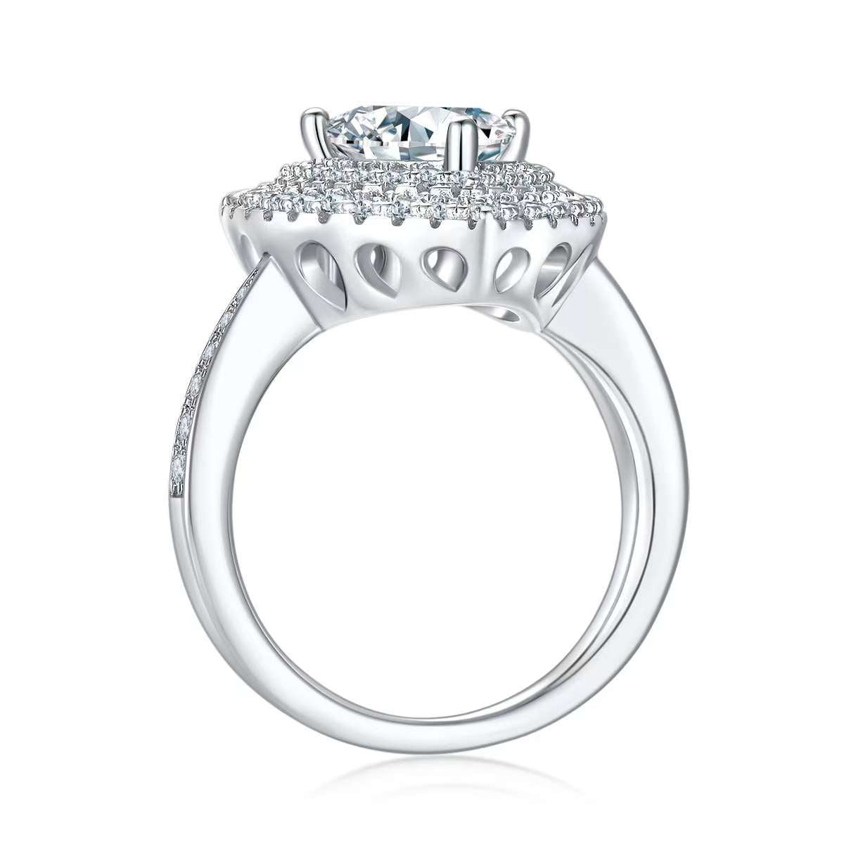 2Ct Triangle Mossanite Women Ring | White Gold-Plated S925 Silver, Custom Available