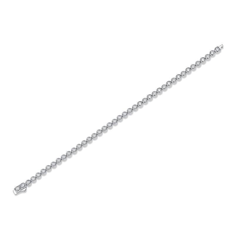 2.5mm Round Mossanite Tennis Bracelet |White Gold-Plated S925 Silver, Custom Available