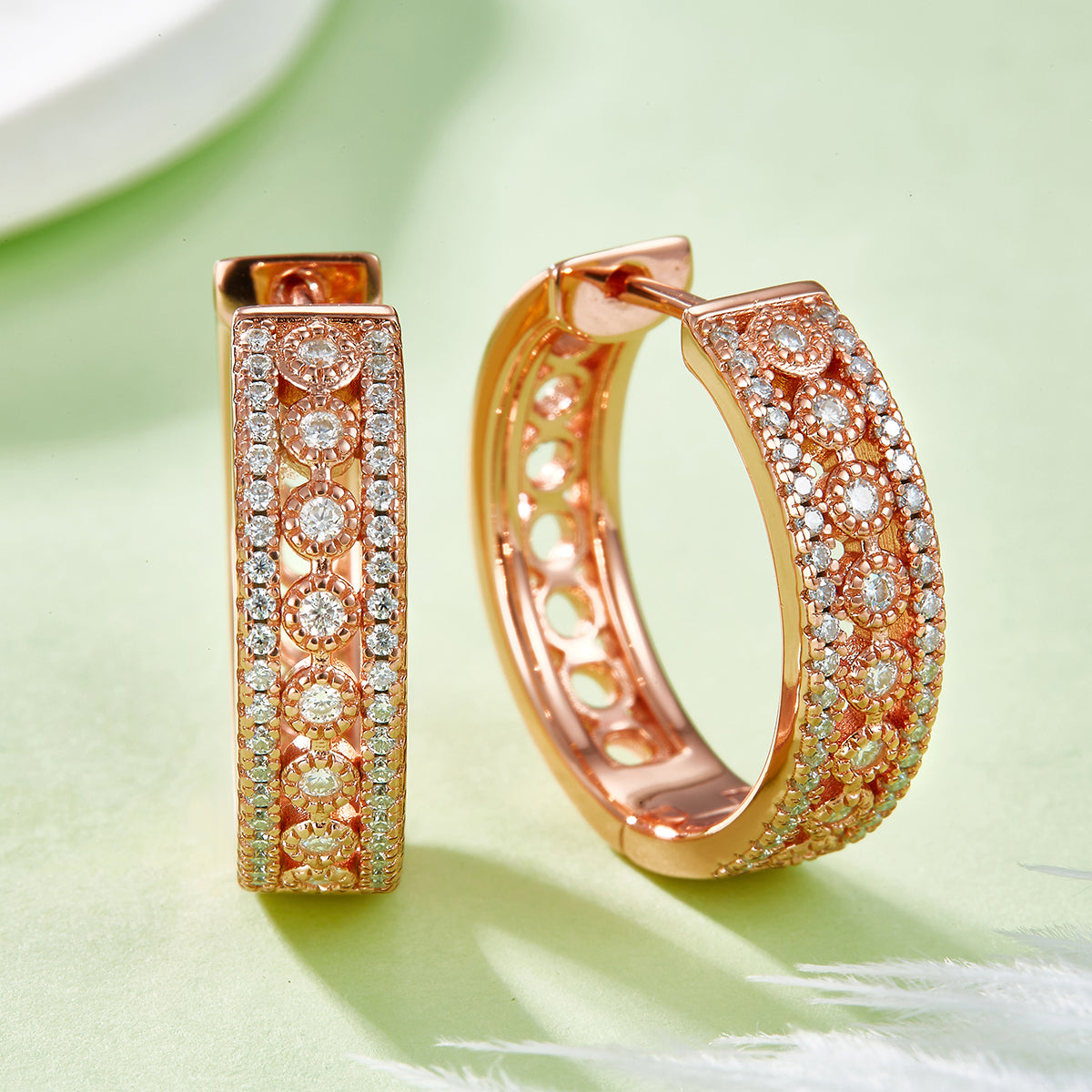 0.74 Ct D Grade Round Mossanite Earring | Gold-Plated S925 Silver, Custom Available