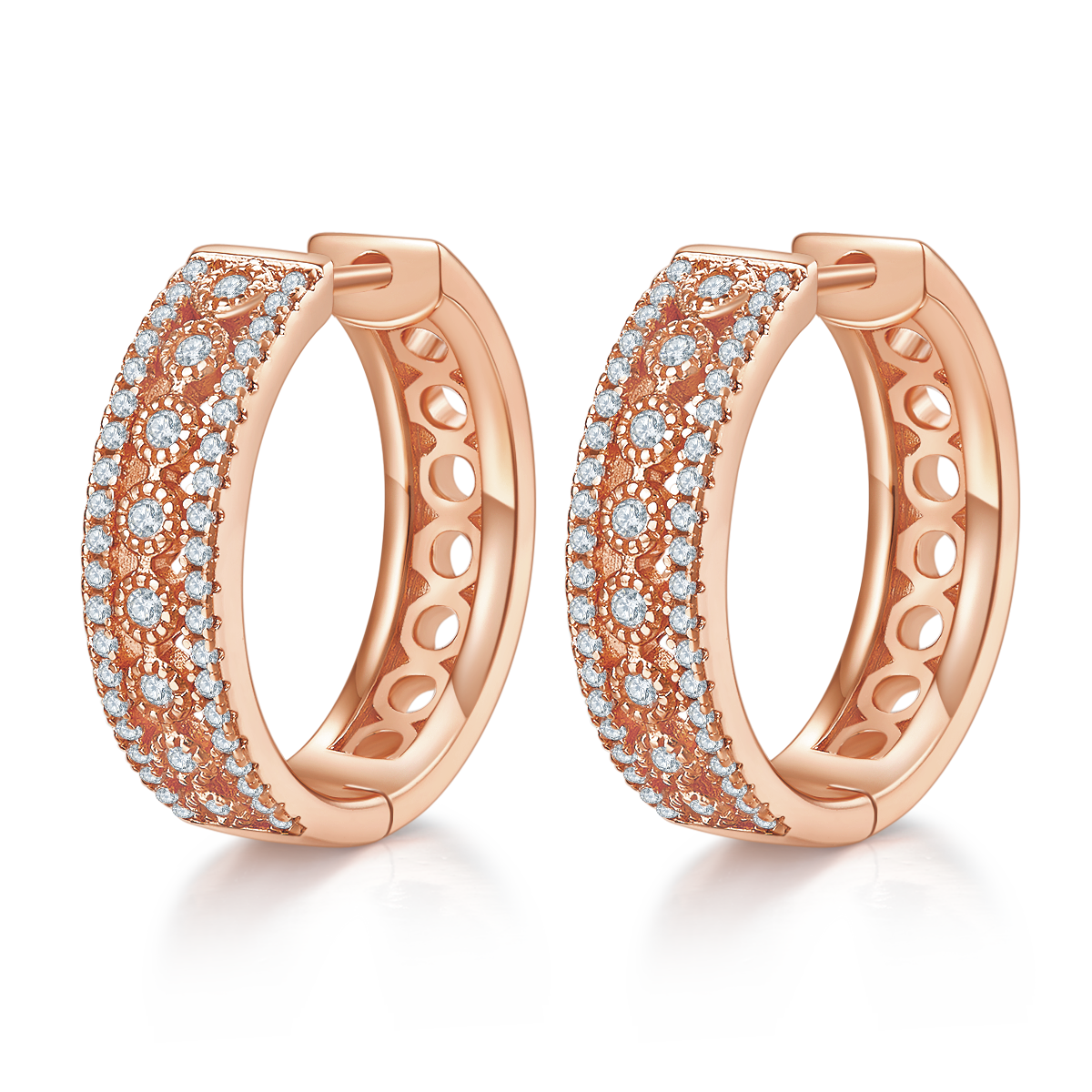 0.74 Ct D Grade Round Mossanite Earring | Gold-Plated S925 Silver, Custom Available