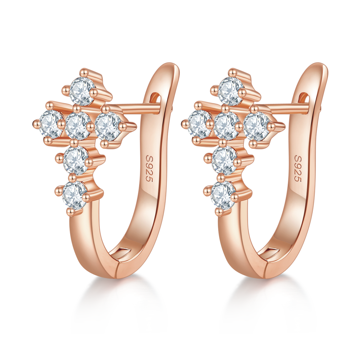 0.72 Ct Dvvs Grade Round Mossanite Earring | Gold-Plated S925 Silver, Custom Available