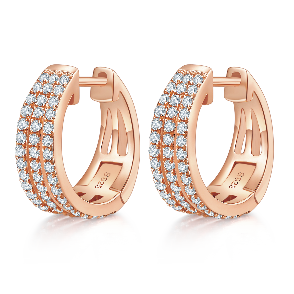 0.82 Ct D Grade Round Mossanite Earring | Gold-Plated S925 Silver, Custom Available