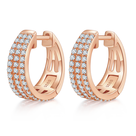 0.82 Ct D Grade Round Mossanite Earring | Gold-Plated S925 Silver, Custom Available