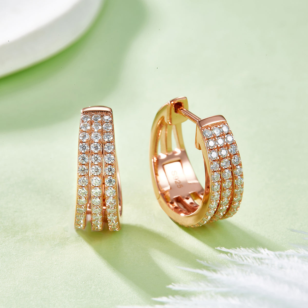 0.82 Ct D Grade Round Mossanite Earring | Gold-Plated S925 Silver, Custom Available