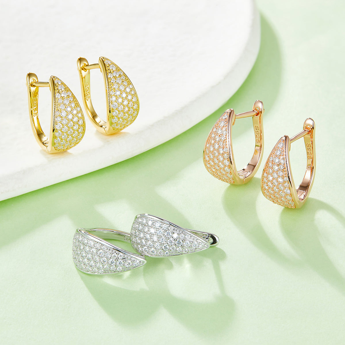 0.57 Ct D Grade Round Mossanite Earring | Gold-Plated S925 Silver, Custom Available
