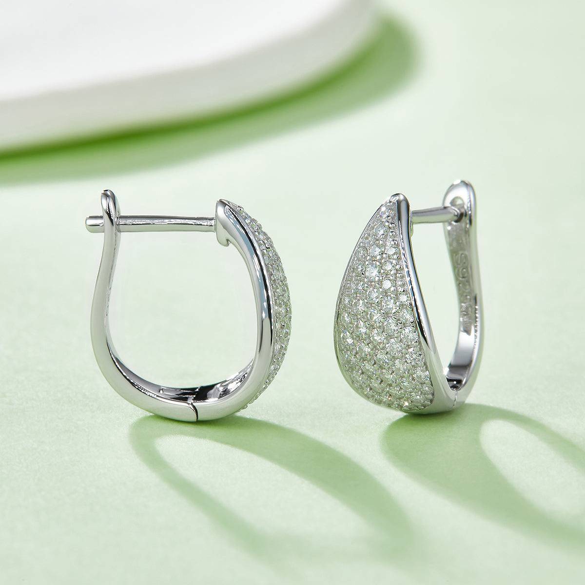 0.57 Ct D Grade Round Mossanite Earring | Gold-Plated S925 Silver, Custom Available