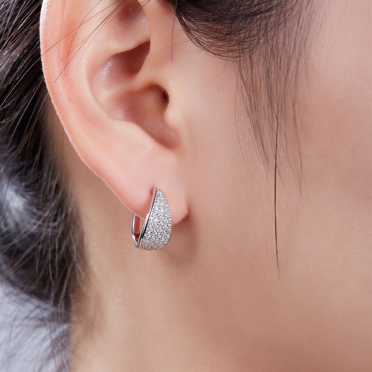 0.57 Ct D Grade Round Mossanite Earring | Gold-Plated S925 Silver, Custom Available