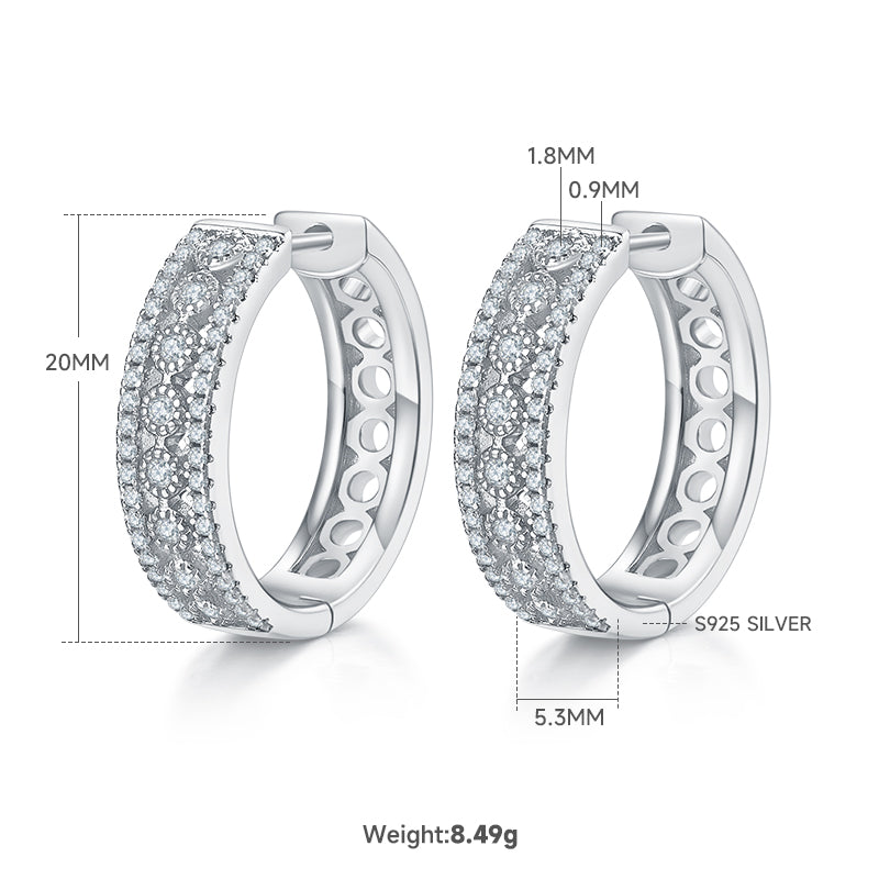 0.74 Ct D Grade Round Mossanite Earring | Gold-Plated S925 Silver, Custom Available