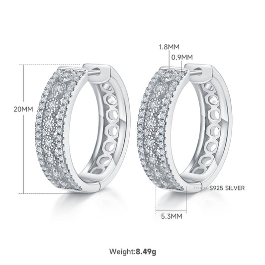 0.74 Ct D Grade Round Mossanite Earring | Gold-Plated S925 Silver, Custom Available