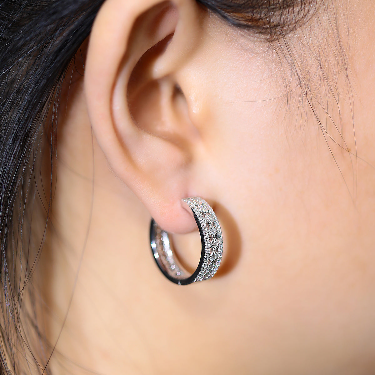 0.74 Ct D Grade Round Mossanite Earring | Gold-Plated S925 Silver, Custom Available