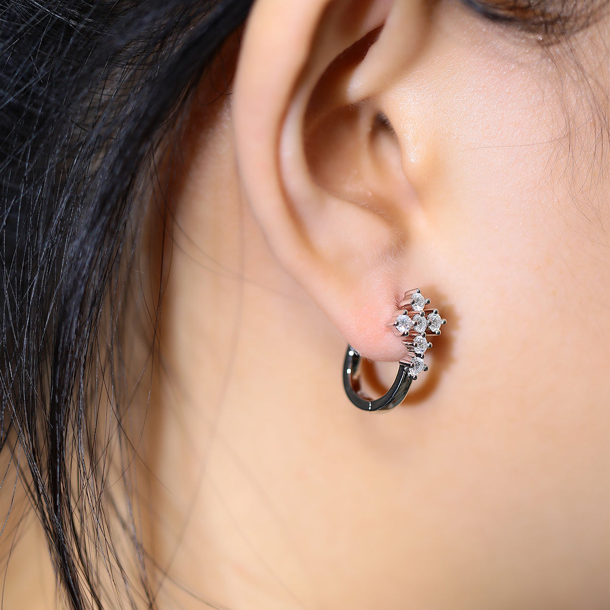 0.72 Ct Dvvs Grade Round Mossanite Earring | Gold-Plated S925 Silver, Custom Available