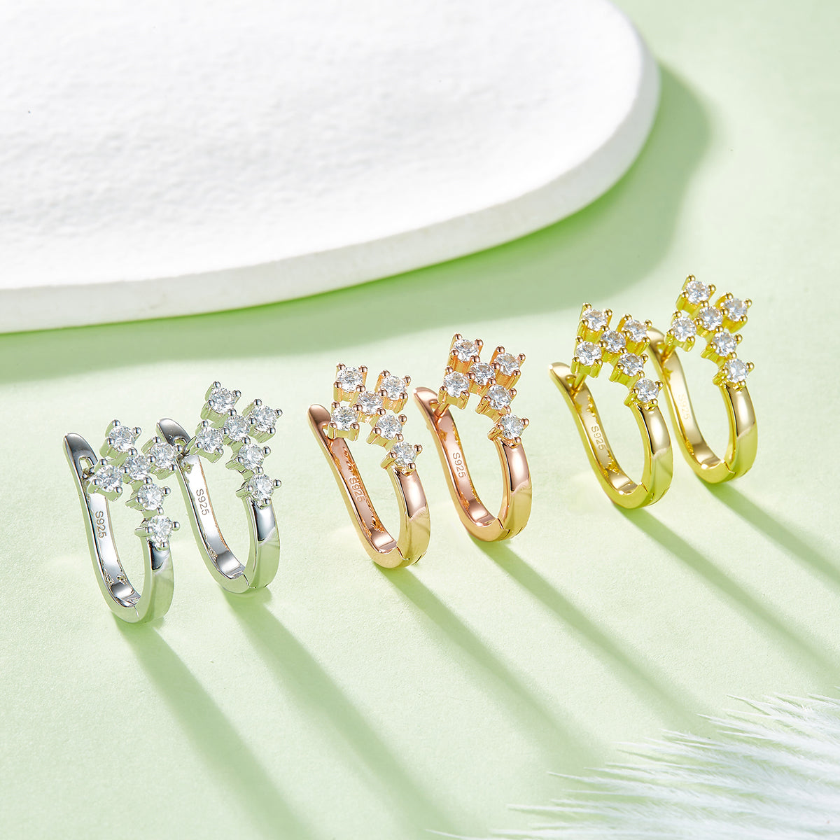 0.72 Ct Dvvs Grade Round Mossanite Earring | Gold-Plated S925 Silver, Custom Available