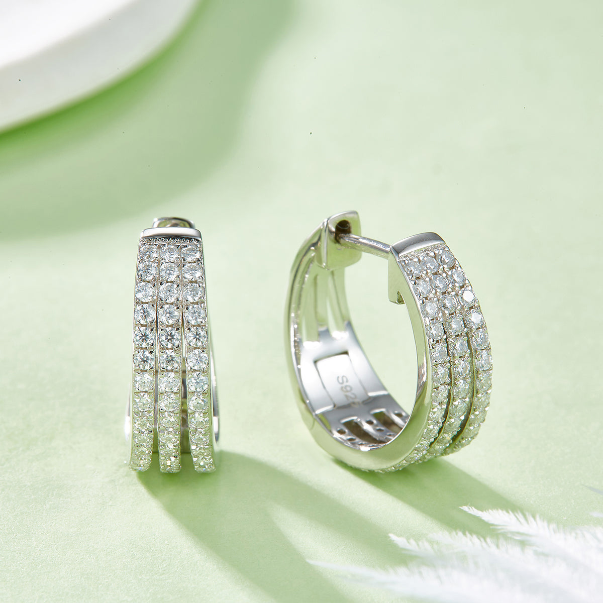 0.82 Ct D Grade Round Mossanite Earring | Gold-Plated S925 Silver, Custom Available