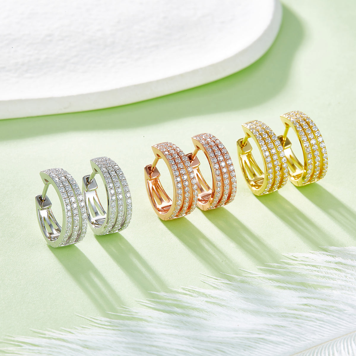 0.82 Ct D Grade Round Mossanite Earring | Gold-Plated S925 Silver, Custom Available