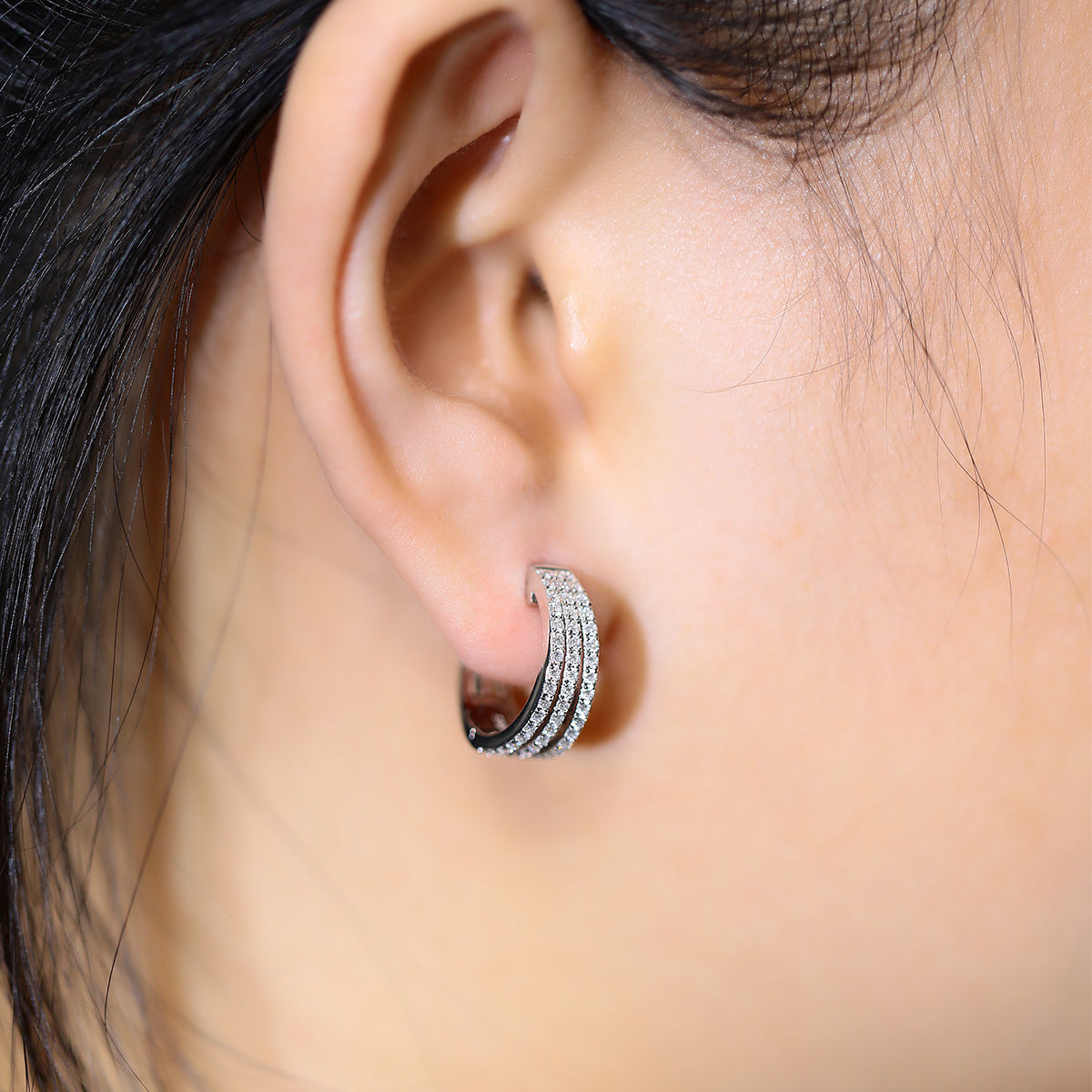 0.82 Ct D Grade Round Mossanite Earring | Gold-Plated S925 Silver, Custom Available