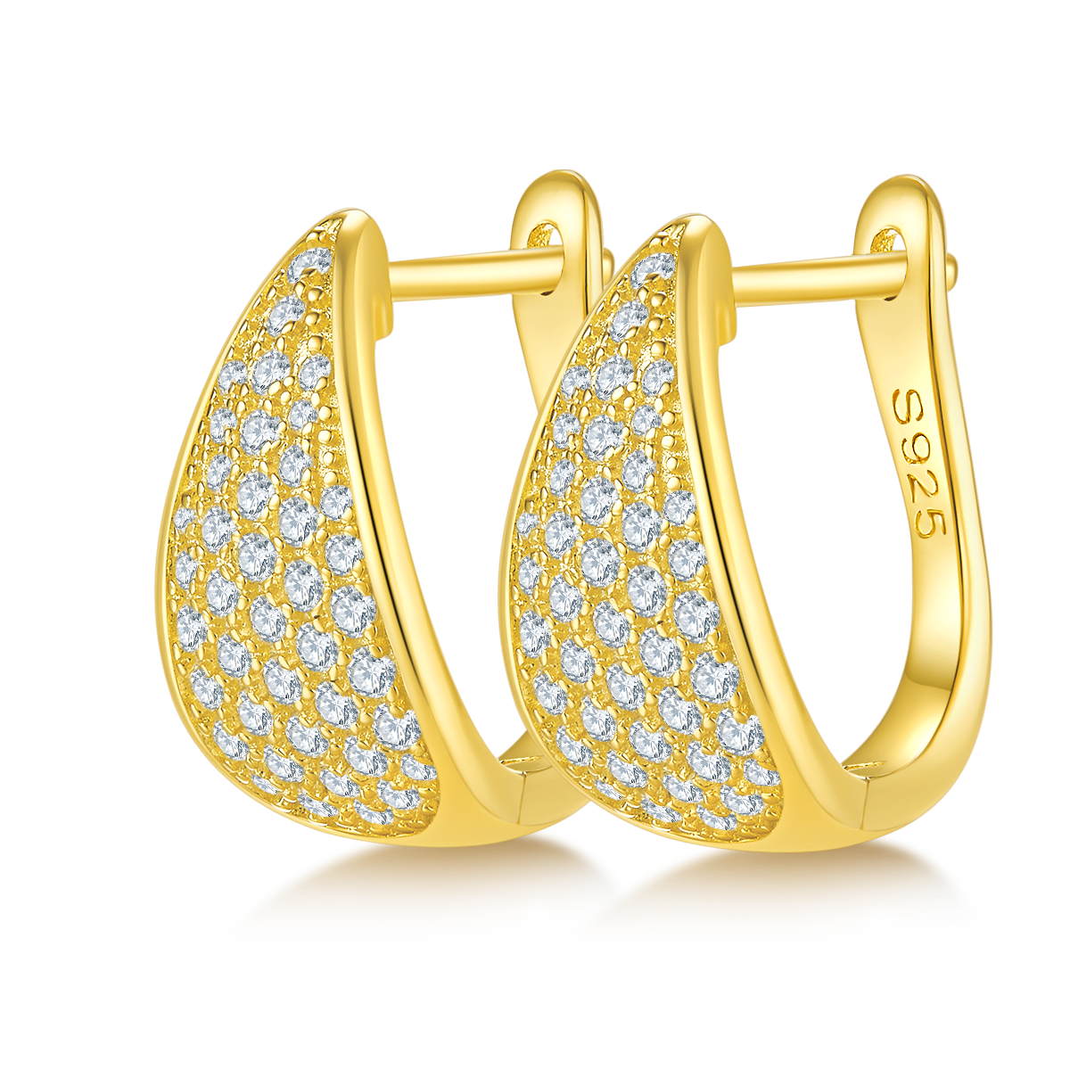 0.57 Ct D Grade Round Mossanite Earring | Gold-Plated S925 Silver, Custom Available