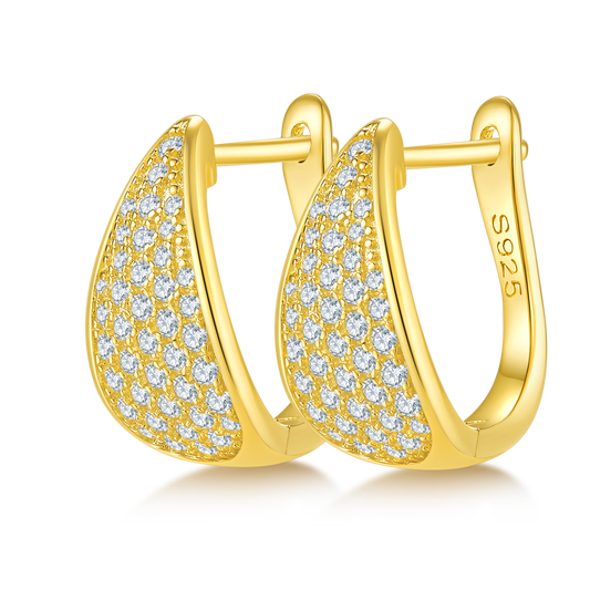 0.57 Ct D Grade Round Mossanite Earring | Gold-Plated S925 Silver, Custom Available