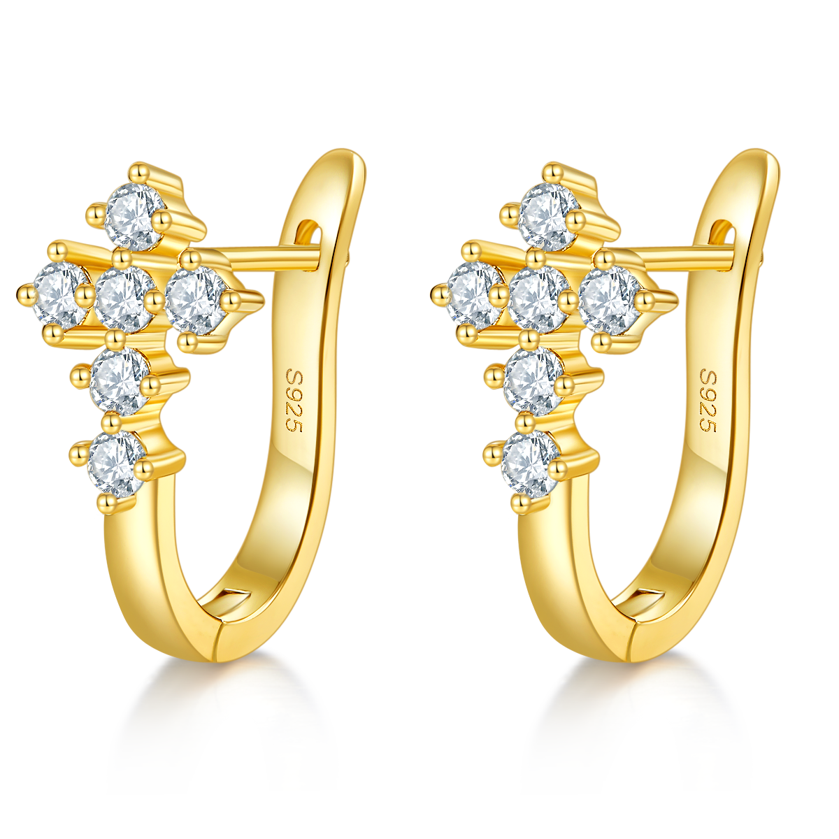 0.72 Ct Dvvs Grade Round Mossanite Earring | Gold-Plated S925 Silver, Custom Available