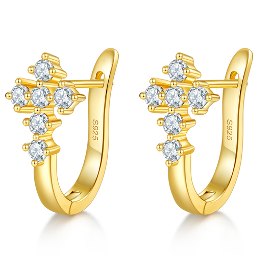 0.72 Ct Dvvs Grade Round Mossanite Earring | Gold-Plated S925 Silver, Custom Available