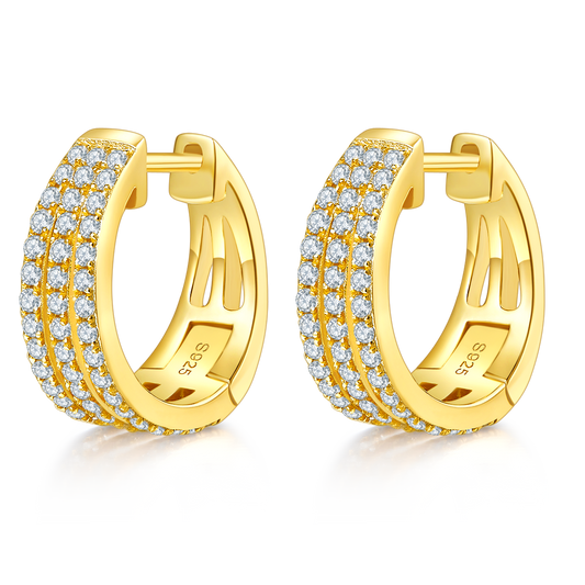0.82 Ct D Grade Round Mossanite Earring | Gold-Plated S925 Silver, Custom Available