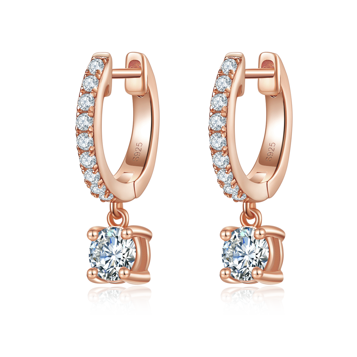 1.35Ct D Grade Round Mossanite Earring | Gold-Plated S925 Silver, Custom Available