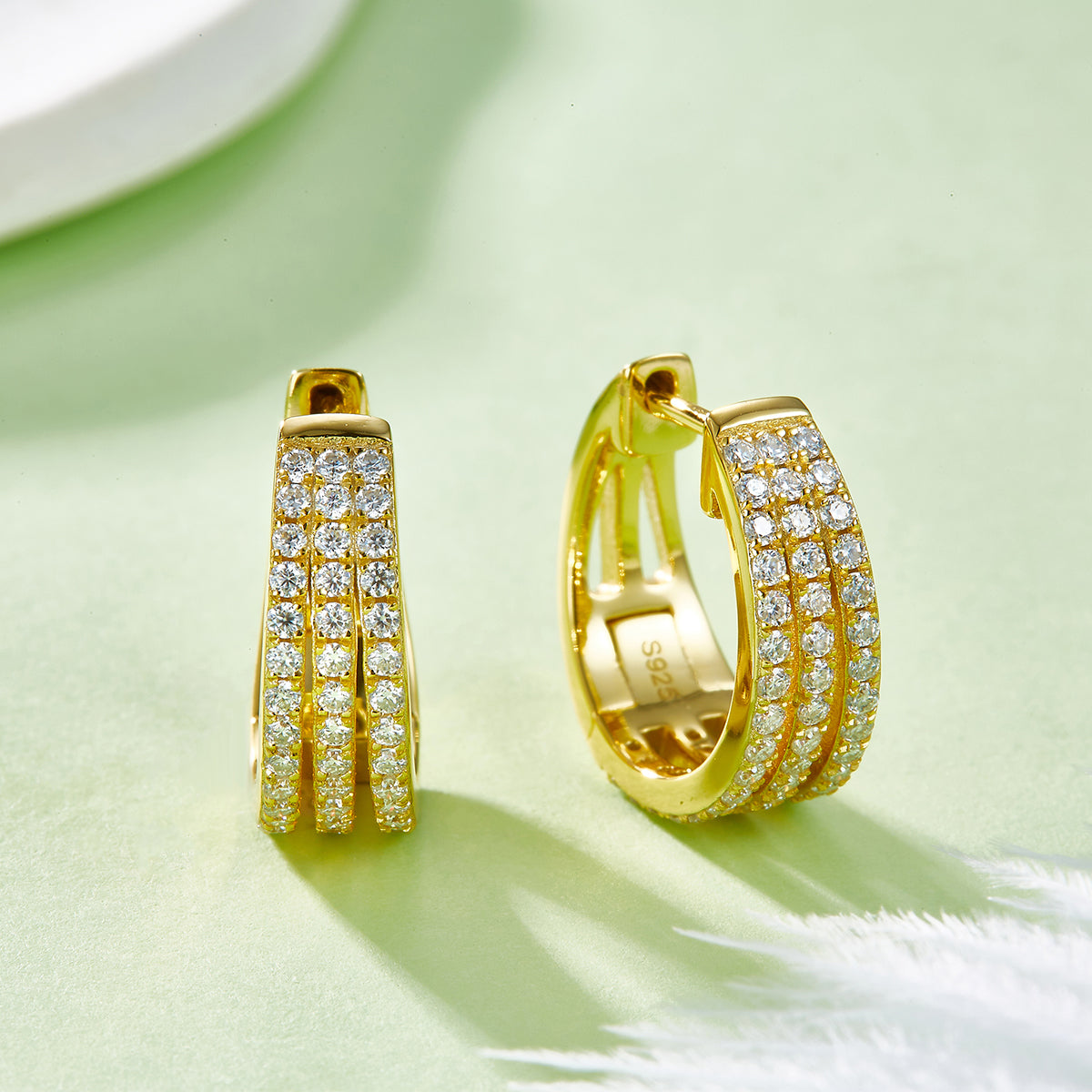 0.82 Ct D Grade Round Mossanite Earring | Gold-Plated S925 Silver, Custom Available