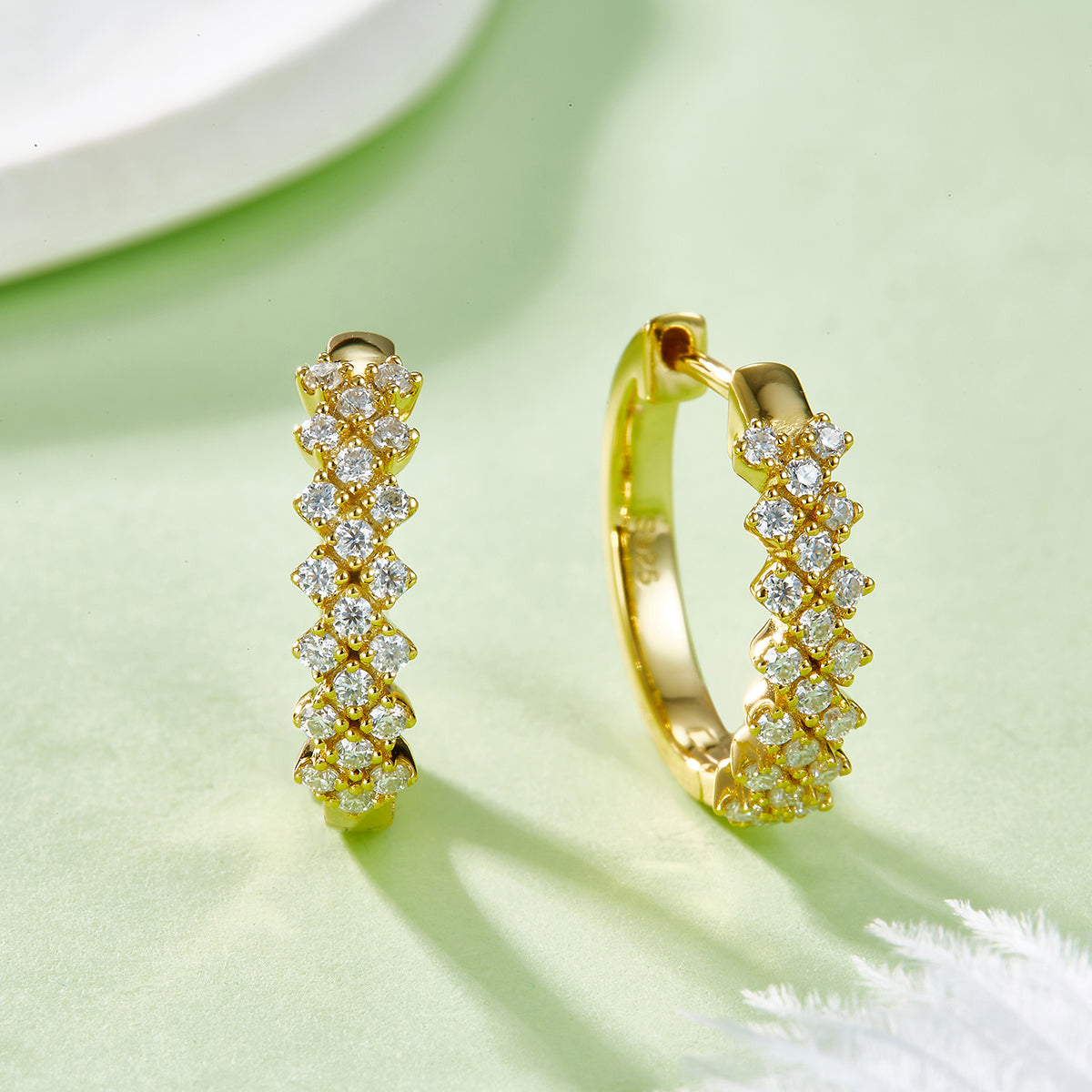 0.51 Ct D Grade Round Mossanite Earring | Gold-Plated S925 Silver, Custom Available