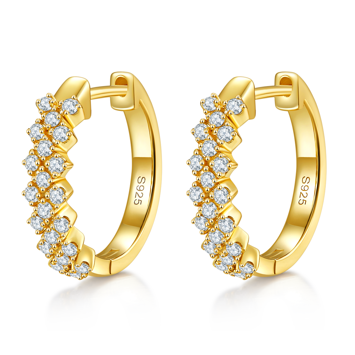 0.51 Ct D Grade Round Mossanite Earring | Gold-Plated S925 Silver, Custom Available