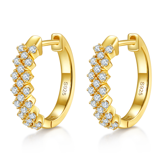 0.51 Ct D Grade Round Mossanite Earring | Gold-Plated S925 Silver, Custom Available