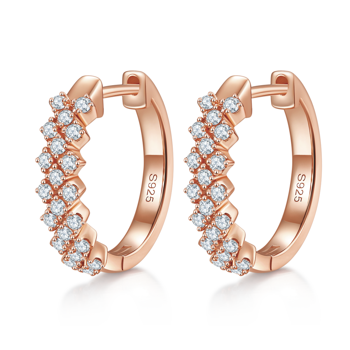 0.51 Ct D Grade Round Mossanite Earring | Gold-Plated S925 Silver, Custom Available