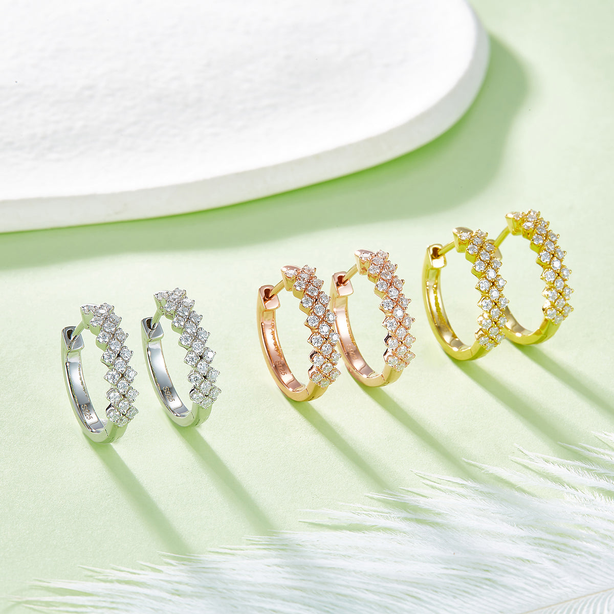 0.51 Ct D Grade Round Mossanite Earring | Gold-Plated S925 Silver, Custom Available