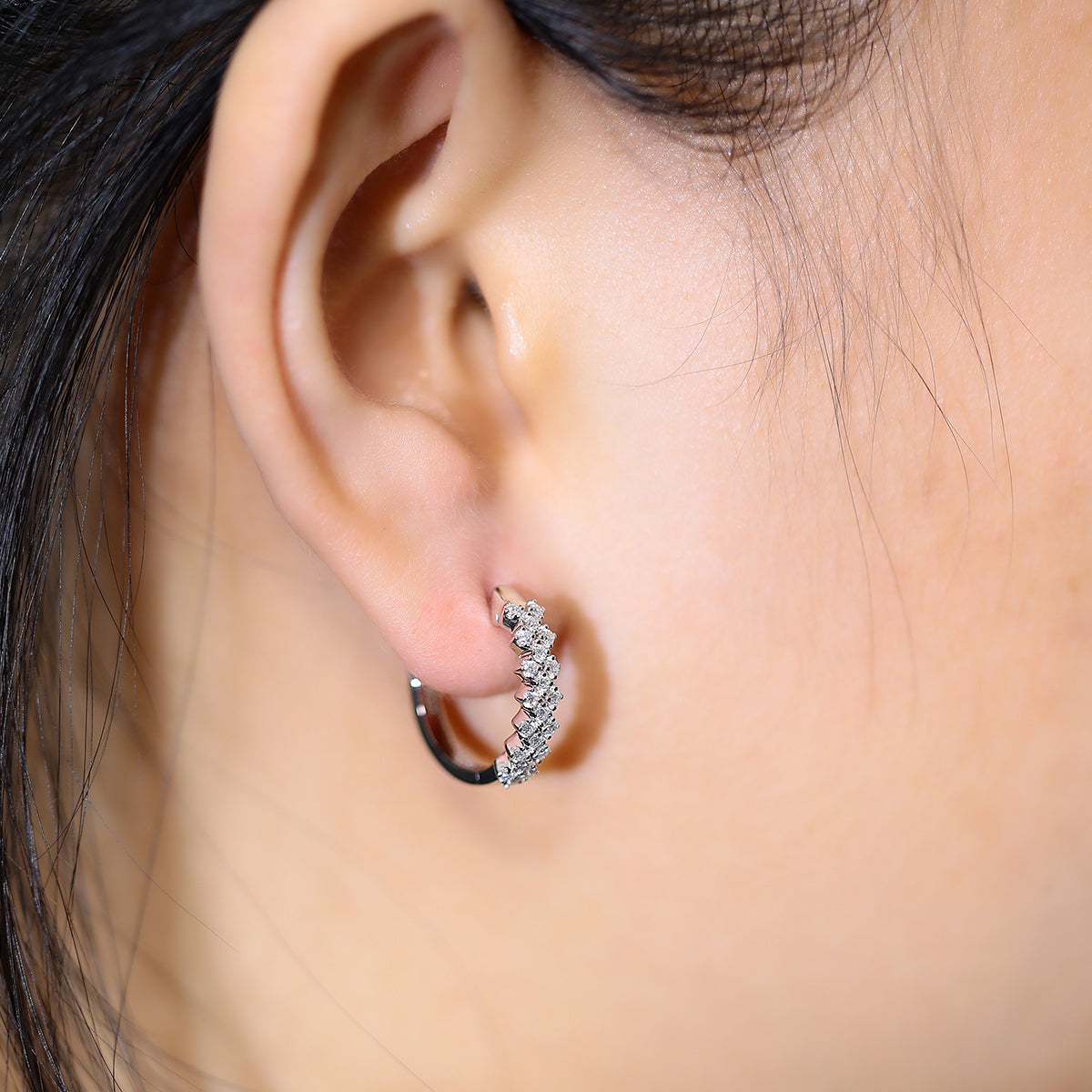 0.51 Ct D Grade Round Mossanite Earring | Gold-Plated S925 Silver, Custom Available