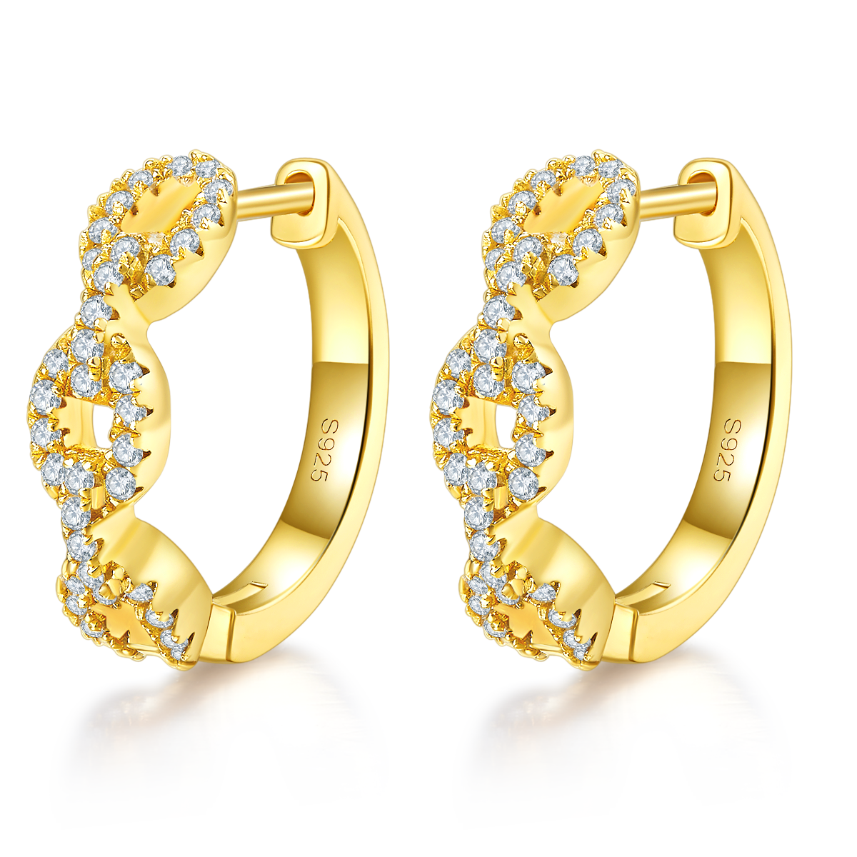 0.58 Ct D Grade Round Mossanite Earring | Gold-Plated S925 Silver, Custom Available