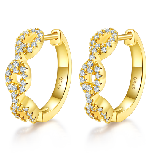 0.58 Ct D Grade Round Mossanite Earring | Gold-Plated S925 Silver, Custom Available