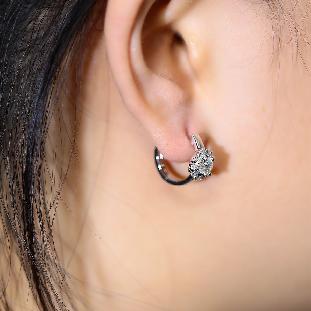 1.6Ct D Grade Round Mossanite Earring | Gold-Plated S925 Silver, Custom Available