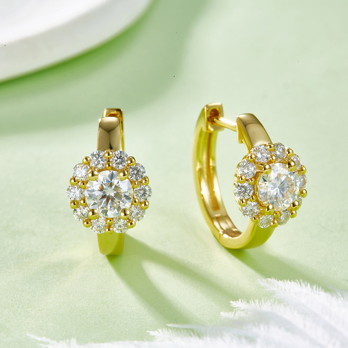 1.6Ct D Grade Round Mossanite Earring | Gold-Plated S925 Silver, Custom Available