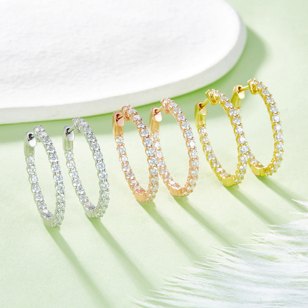 1.8Ct D Grade Round Mossanite Earring | Gold-Plated S925 Silver, Custom Available
