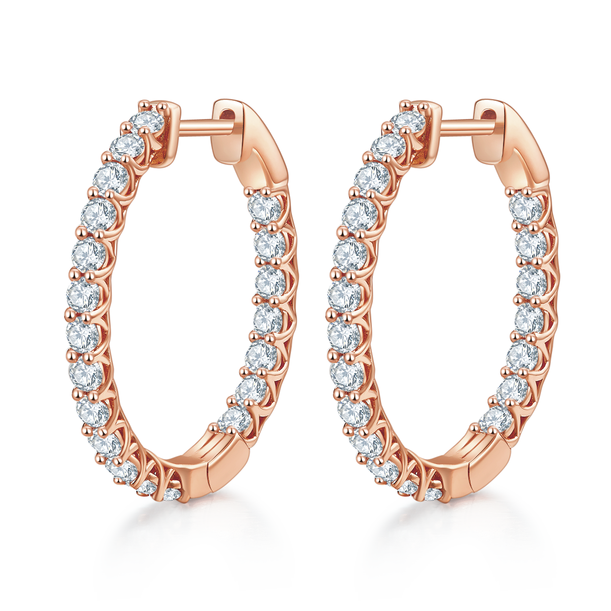 1.8Ct D Grade Round Mossanite Earring | Gold-Plated S925 Silver, Custom Available