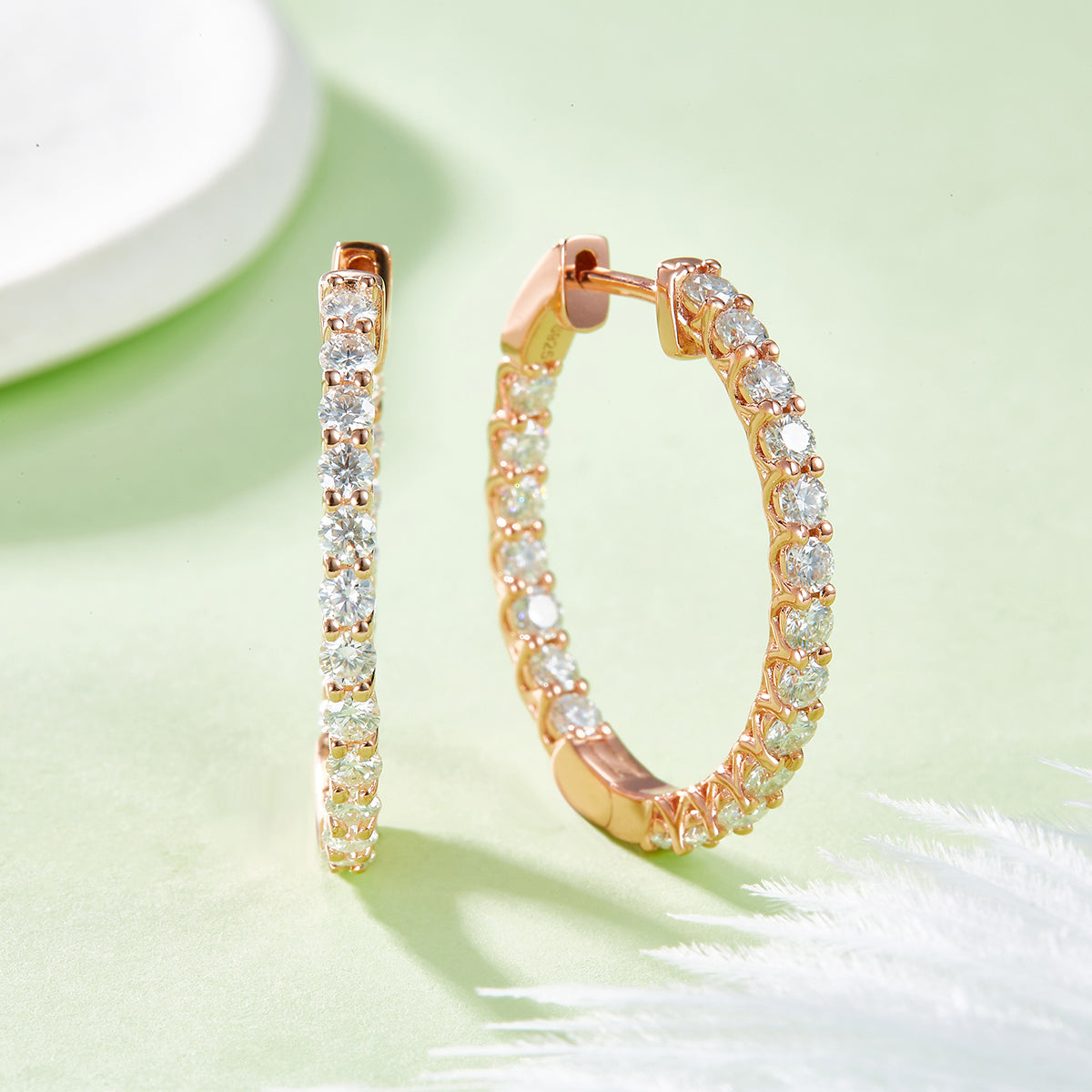 1.8Ct D Grade Round Mossanite Earring | Gold-Plated S925 Silver, Custom Available