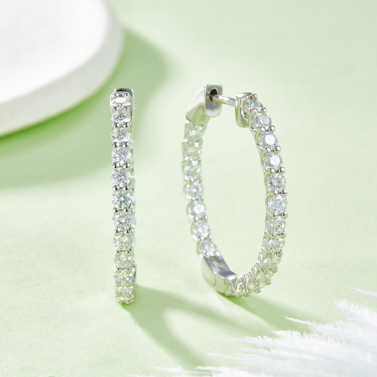 1.8Ct D Grade Round Mossanite Earring | Gold-Plated S925 Silver, Custom Available