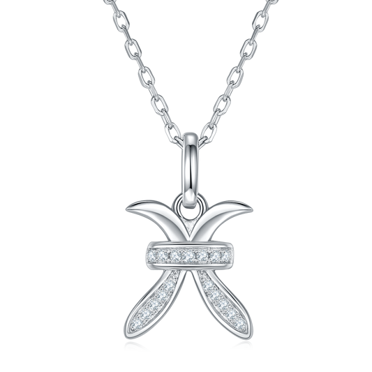 Pisces Zodiac Moissanite Necklace | S925 With 18K White Gold Plating, Customize
