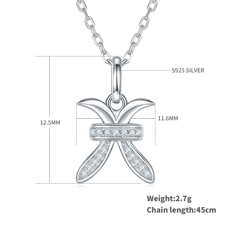 Pisces Zodiac Moissanite Necklace | S925 With 18K White Gold Plating, Customize
